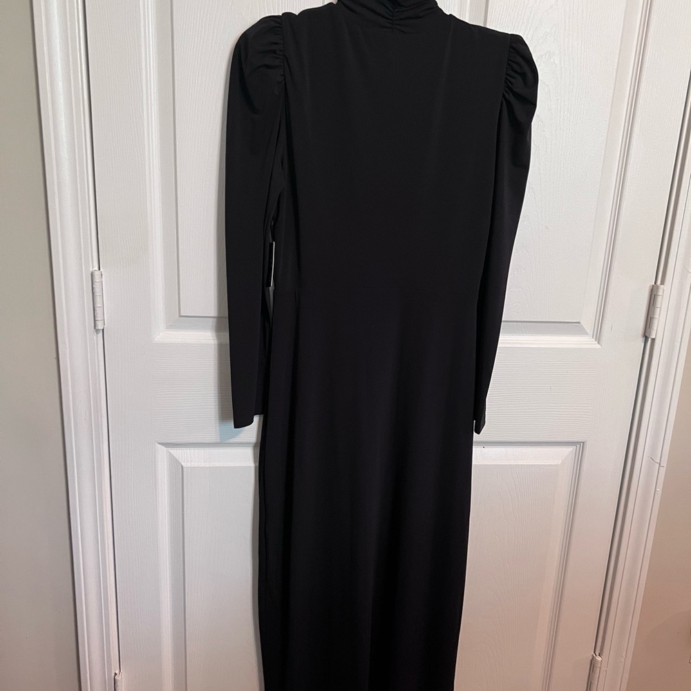 Express Midi Dress - Black Twist Front Long Sleeve Mock Neck- size M - Picture 10 of 10